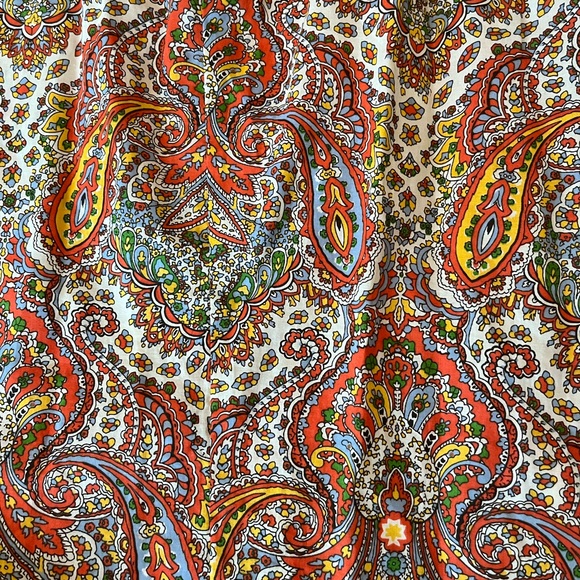 Talbots Paisley Button Down Shirt - Red, Orange, Green, long sleeve Autumn color - Picture 8 of 11